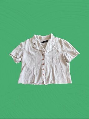 Vintage Cropped Button Down Shirt